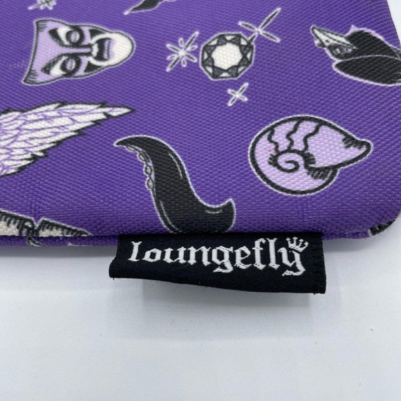 DISNEY LOUNGEFLY cosmetics case / small bag w/ ZIP TOP in PURPLE VILLAINS - VGUC - Picture 9 of 15